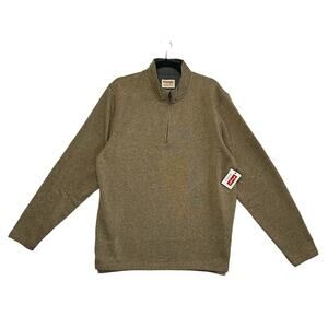 Wrangler Authentics Long Sleeve Fleece Quarter Zip Pullover NWT Men's Sz M Brown